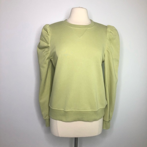 Cynthia Rowley Tops - Cynthia Rowley sage green puff sleeve sweatshirt, size Medium